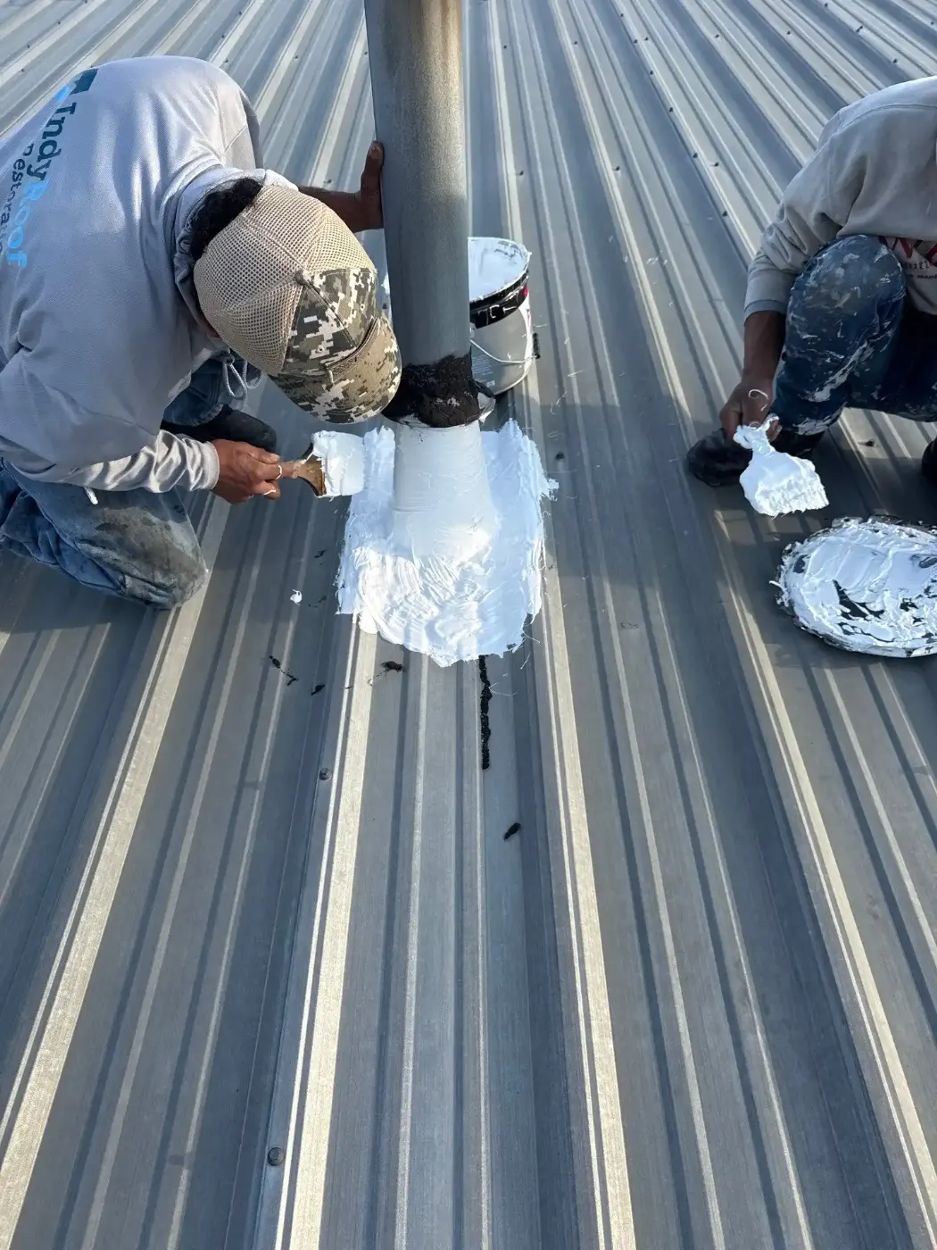 Tarping and dry-in on a Glendale commercial roof
